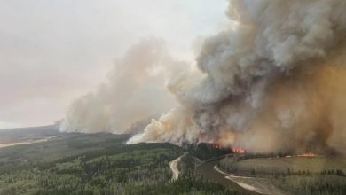 صورة تحطم مروحية ومصرع قائدها خلال مكافحة حرائق الغابات في كندا